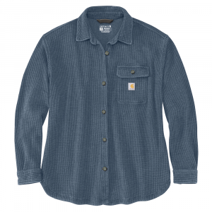 Carhartt  107134 Women's Oversized-Fit Heavyweight Waffle Knit Shirt - Faded Navy X-Large Regular