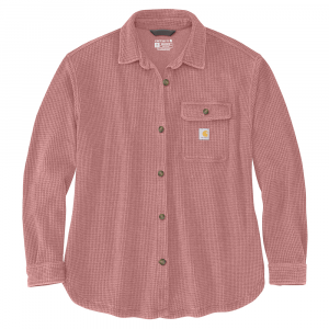 Carhartt  107134 Women's Oversized-Fit Heavyweight Waffle Knit Shirt - Rose Tint 2X-Large Plus