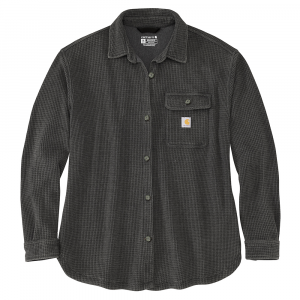 Carhartt  107134 Women's Oversized-Fit Heavyweight Waffle Knit Shirt - Carbon Heather 2X-Large Plus
