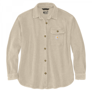 Carhartt  107134 Women's Oversized-Fit Heavyweight Waffle Knit Shirt - Oat Milk Medium Regular