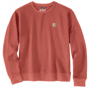 Carhartt  106179 Women's Relaxed Fit Midweight French Terry Crewneck Sweatshirt - Dusty Cedar Heather Small Regular