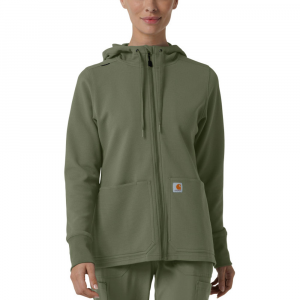 Carhartt  C82008 Women's Full-Zip Waffle Hoodie - Olive Small Regular
