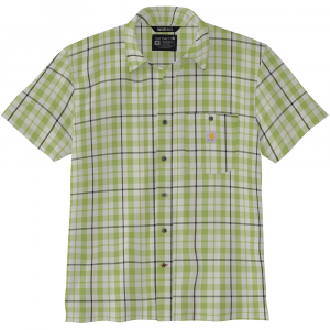 Carhartt Mens 106747 Closeout Force Sun Defender Relaxed Fit Lightweight Short-Sleeve Plaid Shirt - Algae Green Medium Regular
