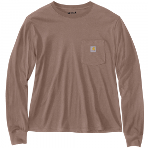 Carhartt  106121 Women's TENCEL Fiber Series  Loose Fit Lightweight Long-Sleeve Crewneck Pocket T-Shirt - Soft Sepia X-Small Regular