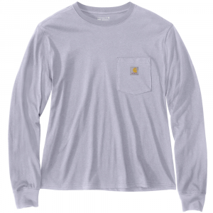 Carhartt  106121 Women's TENCEL Fiber Series  Loose Fit Lightweight Long-Sleeve Crewneck Pocket T-Shirt - Mica X-Large Regular