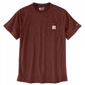 Carhartt Mens 106652 Force Relaxed Fit Midweight Short-Sleeve Pocket T-Shirt - Dark Spice Red Heather 2X-Large Regular