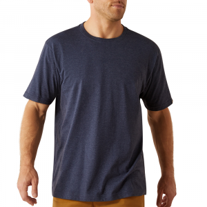 Ariat Mens 10054637 Rebar Cotton Strong Standard T-Shirt - Navy Heather 3X-Large Tall