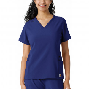 Carhartt  C13310 Women's Cross-Flex Modern Fit Oversized V-Neck Top - Galaxy Blue X-Large Regular