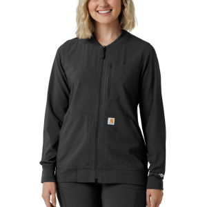 Carhartt  C82410 Women's Force Cross-Flex Lightweight Scrub Jacket - Black 2X-Large Regular