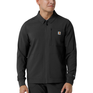 Carhartt Mens C86310 Men's Force Cross-Flex Lightweight Scrub Jacket - Black Large Regular