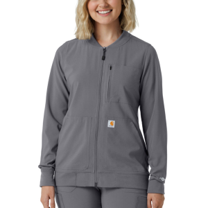 Carhartt  C82410 Women's Force Cross-Flex Lightweight Scrub Jacket - Pewter X-Large Regular