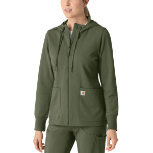 Carhartt  C82008 Women's Full-Zip Waffle Hoodie - Olive 3X-Large Regular