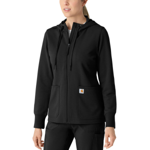 Carhartt  C82008 Women's Full-Zip Waffle Hoodie - Black 3X-Large Regular