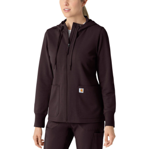 Carhartt  C82008 Women's Full-Zip Waffle Hoodie - Dark Sepia X-Small Regular