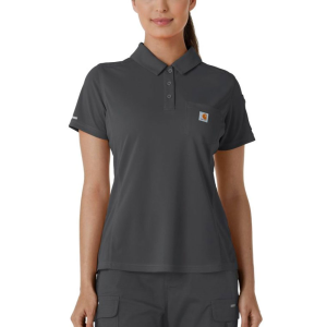 Carhartt  C12119 Women's Rugged Flex RSCU Modern Fit Lightweight Short Sleeve Polo - Pewter Small Regular