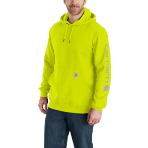Carhartt Mens K288 Factory 2nd Loose Fit Midweight Logo Sleeve Graphic Sweatshirt - Bright Lime 3X-Large Tall