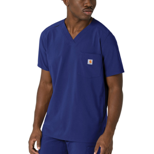 Carhartt Mens C16410 Cross-Flex Modern Fit V-Neck Scrub Top - Galaxy Blue 2X-Large Regular