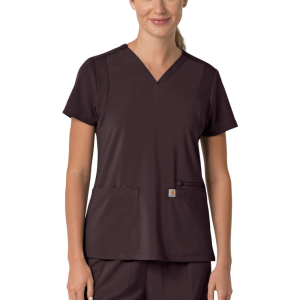 Carhartt  C13210 Women's Force Cross-Flex Modern Fit Flex Panel Top - Dark Sepia 3X-Large Regular
