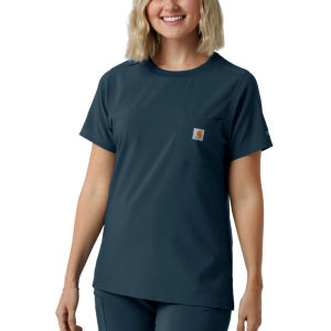 Carhartt  C13510 Women's Force Crew Neck Scrub Top - Navy 2X-Large Regular