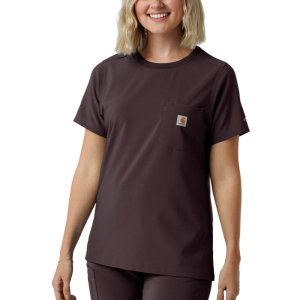 Carhartt  C13510 Women's Force Crew Neck Scrub Top - Dark Sepia 3X-Large Regular