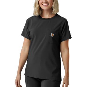 Carhartt  C13510 Women's Force Crew Neck Scrub Top - Black 3X-Large Regular