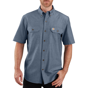 Carhartt Mens 104369 Factory 2nd Loose Fit Midweight Shirt - Denim Blue Chambray 2X-Large Tall