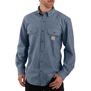 Carhartt Mens 104368 Factory 2nd Loose Fit Midweight Shirt - Denim Blue Chambray 2X-Large Regular