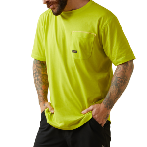 Ariat Mens AR1008 Closeout Rebar Short Sleeve Crew - Sulphur Spring Medium Regular