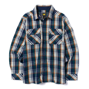 Cat CAT Mens 1040063 Heavyweight Overshirt - Detroit Blue / Rainforest 3X-Large Regular - $74.99 at Dungarees