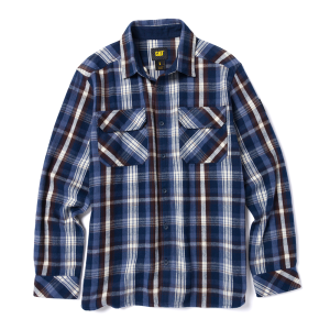 Cat CAT Mens 1040063 Heavyweight Overshirt - Detroit Blue / Vanilla Large Regular - $69.99 at Dungarees