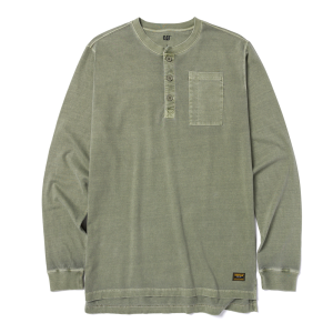 Cat CAT Men's 1010235 Pigment Dyed Long Sleeve Henley - Marshland Large Regular - $34.99 at Dungarees