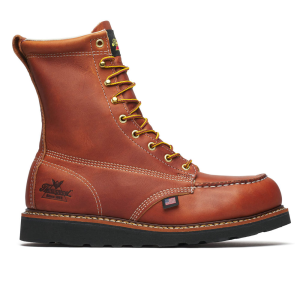 Thorogood  804-4288 American Heritage - 8" Steel Moc Toe Black Wedge Boot - Tobacco 12 D