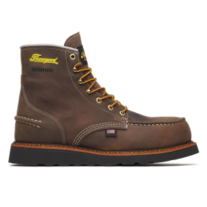 Thorogood  804-3676 1957 Series - 6" Steel Moc Toe Waterproof Black Wedge Boot - Crazyhorse 13 EE