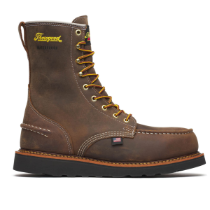 Thorogood  804-3878 1957 Series - 8" Waterproof Steel Moc Toe Black Wedge Boot - Crazyhorse 7 EE