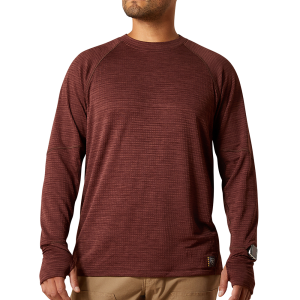 Ariat Mens 10062327 Rebar Gridwork Crewneck Long Sleeve T-Shirt - Bitter Chocolate 3X-Large Regular