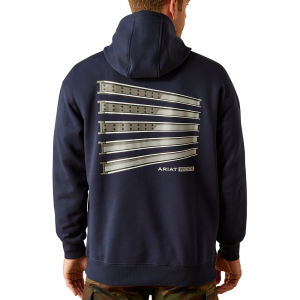 Ariat Men's 10054472 Rebar Workman Beams Hoodie - Navy 2X-Large Tall