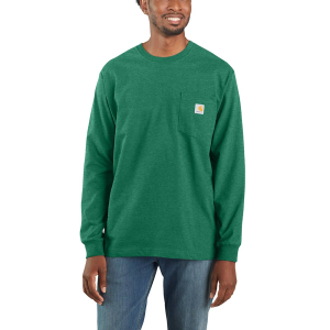 Carhartt Mens K126 Closeout Loose Fit Long Sleeve Workwear T-shirt - North Woods Heather X-Large Regular