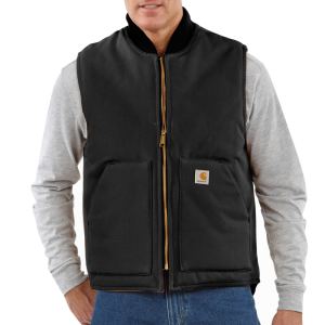 Carhartt Carhartt Mens 106676 Factory 2nd Relaxed Fit Firm Duck Insulated Ribbed Collar Vest - Black Medium Tall - $62.99 at Dungarees