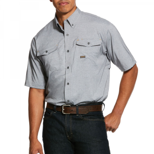 Ariat Mens 10031024 Rebar Made Tough Vent Short Sleeve Vent Shirt - Charcoal Heather 2X-Large Regular