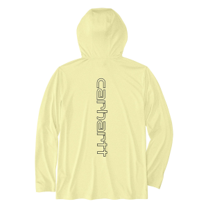 Carhartt Mens 106165 Closeout Force Sun Defender Lightweight Long-Sleeve Hooded Logo Graphic T-Shirt - Celestial Yellow 3X-Large Regular