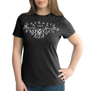 Carhartt Carhartt  WK036 Closeout Women's Carhartt 1889 Scroll Short-Sleeve T-Shirt - Black X-Small Regular - $14.89 at Dungarees