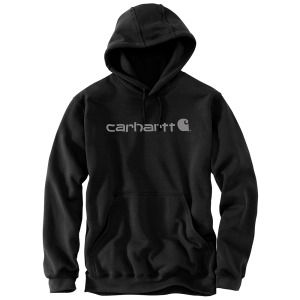 Carhartt Carhartt Mens 100074 Factory 2nd Midweight Signature Logo Hooded Sweatshirt - Black Grid Large Regular - $36.99 at Dungarees