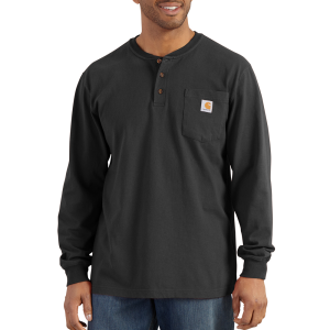 Carhartt Carhartt Mens K128 Long Sleeve Henley T-Shirt - Black 4X-Large Regular - $37.99 at Dungarees