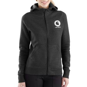 Carhartt Carhartt  103403 Closeout Women's Force Delmont Zip Front Hooded Sweatshirt - Black Heather X-Small Regular - $35.99 at Dungarees