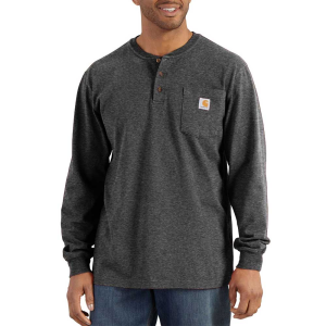 Carhartt Carhartt Mens K128 Long Sleeve Henley T-Shirt - Carbon Heather X-Large Regular - $32.99 at Dungarees
