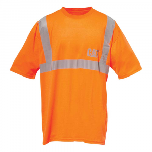 CAT Mens 1510232 Hi-Vis T-Shirt - Hi Vis Orange 2X-Large Regular
