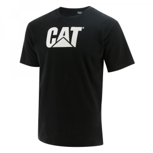 CAT Mens 1510416 Logo Short Sleeve T-Shirt - Black Medium Regular