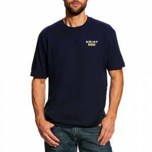 Ariat Mens 10025410 Rebar Cotton Strong Logo T-Shirt - Navy 3X-Large Regular