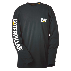 Cat CAT Mens 1510034 Trademark Banner Long Sleeve T-Shirt - Black Large Regular - $29.99 at Dungarees