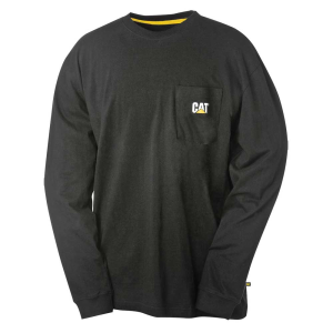 Cat CAT Men's 1510053 Trademark Pocket Long Sleeve T-Shirt - Black Small Regular - $29.99 at Dungarees